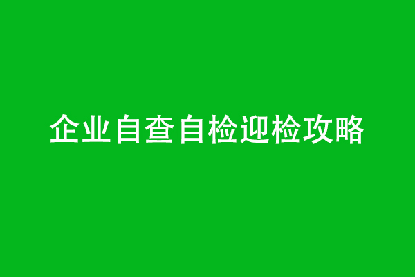 工业企业自查自检迎检攻略